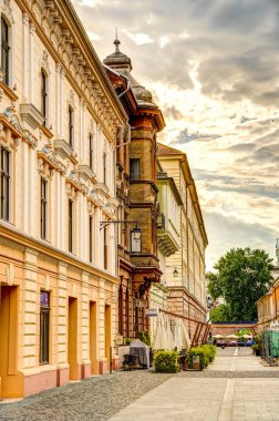 Timisoara, Romania - August 2022 : Historical center in cloudy weather, HDR Image