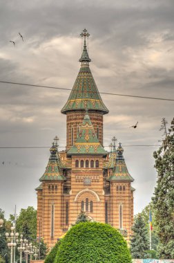 Timisoara, Romania - August 2022 : Historical center in cloudy weather, HDR Image