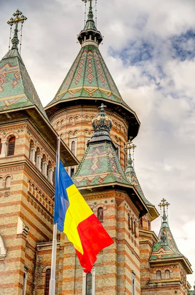 Timisoara, Romania - August 2022 : Historical center in cloudy weather, HDR Image