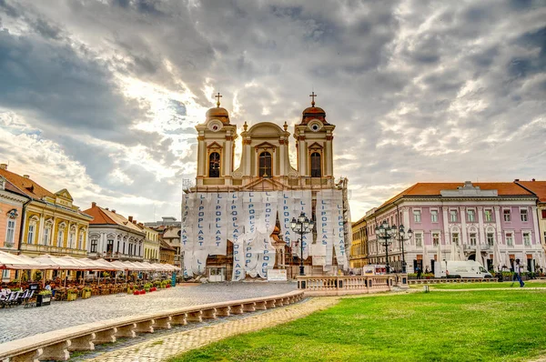 Timisoara Romania August 2022 Historical Center Cloudy Weather Hdr Image — Photo