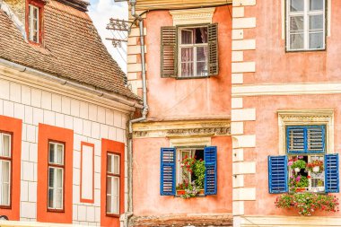 SIBIU, ROMANIA - AUGUST 2022: Historical center in cloudy weather, HDR Image