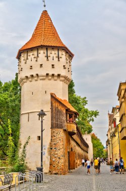 SIBIU, ROMANIA - AUGUST 2022: Historical center in cloudy weather, HDR Image