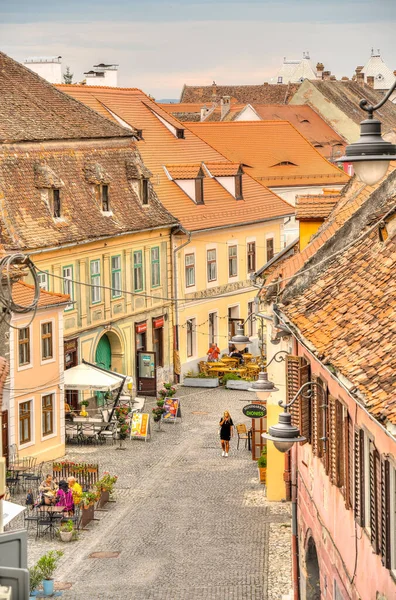 Sibiu Romania August 2022 Historical Center Cloudy Weather Hdr Image —  Fotos de Stock