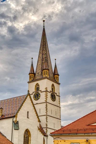 Sibiu Romania August 2022 Historical Center Cloudy Weather Hdr Image — Foto Stock