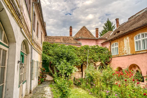 Sibiu Romania August 2022 Historical Center Cloudy Weather Hdr Image — Photo