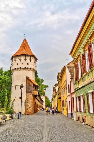 SIBIU, ROMANIA - AUGUST 2022: Historical center in cloudy weather, HDR Image
