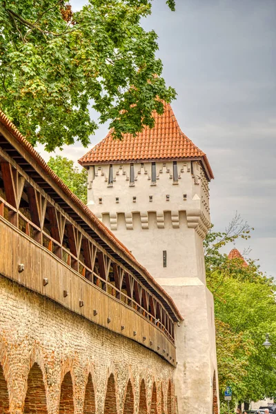 Sibiu Romania August 2022 Historical Center Cloudy Weather Hdr Image —  Fotos de Stock