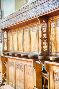 BIERTAN, ROMANIA : Medieval fortified church interior in Biertan, Romania. The church was completed in 1524