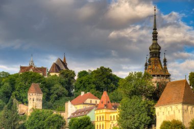 Sighioara, Tarnava Mare River in Mures County, Romania. Historic region of Transylvania