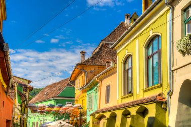 Sighioara, Tarnava Mare River in Mures County, Romania. Historic region of Transylvania