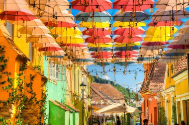 Sighioara, Tarnava Mare River in Mures County, Romania. Historic region of Transylvania