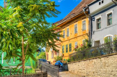 Sighioara, Tarnava Mare River in Mures County, Romania. Historic region of Transylvania