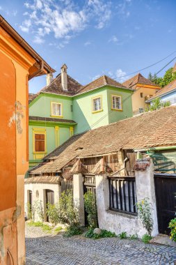 Sighioara, Tarnava Mare River in Mures County, Romania. Historic region of Transylvania