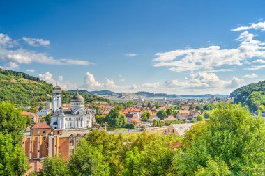 Sighioara, Tarnava Mare River in Mures County, Romania. Historic region of Transylvania