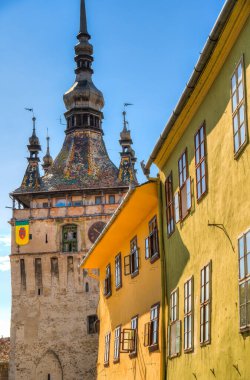 Sighioara, Tarnava Mare River in Mures County, Romania. Historic region of Transylvania