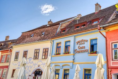 Sighioara, Tarnava Mare River in Mures County, Romania. Historic region of Transylvania
