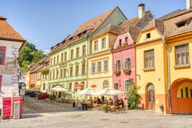 Sighioara, Tarnava Mare River in Mures County, Romania. Historic region of Transylvania