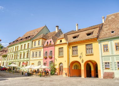 Sighioara, Tarnava Mare River in Mures County, Romania. Historic region of Transylvania