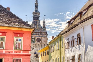 Sighioara, Tarnava Mare River in Mures County, Romania. Historic region of Transylvania