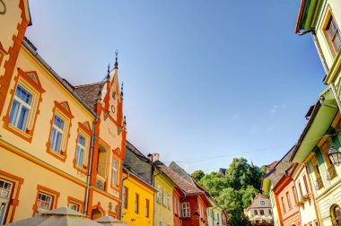 Sighioara, Tarnava Mare River in Mures County, Romania. Historic region of Transylvania