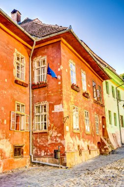 Sighioara, Tarnava Mare River in Mures County, Romania. Historic region of Transylvania