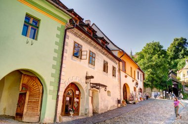 Sighioara, Tarnava Mare River in Mures County, Romania. Historic region of Transylvania