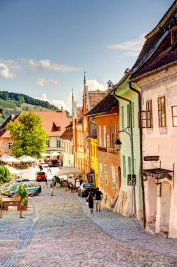 Sighioara, Tarnava Mare River in Mures County, Romania. Historic region of Transylvania