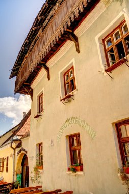 Sighioara, Tarnava Mare River in Mures County, Romania. Historic region of Transylvania