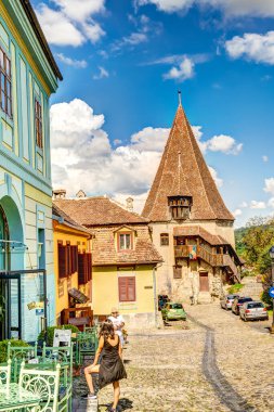 Sighioara, Tarnava Mare River in Mures County, Romania. Historic region of Transylvania