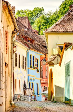 Sighioara, Tarnava Mare River in Mures County, Romania. Historic region of Transylvania