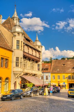 Sighioara, Tarnava Mare River in Mures County, Romania. Historic region of Transylvania