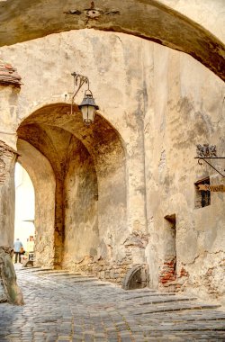 Sighioara, Tarnava Mare River in Mures County, Romania. Historic region of Transylvania