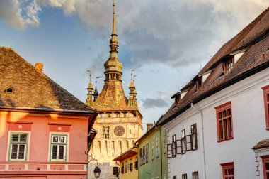 Sighioara, Tarnava Mare River in Mures County, Romania. Historic region of Transylvania