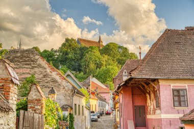 Sighioara, Tarnava Mare River in Mures County, Romania. Historic region of Transylvania