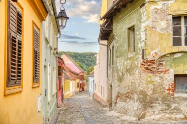 Sighioara, Tarnava Mare River in Mures County, Romania. Historic region of Transylvania
