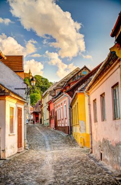 Sighioara, Tarnava Mare River in Mures County, Romania. Historic region of Transylvania