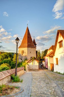 Sighioara, Tarnava Mare River in Mures County, Romania. Historic region of Transylvania
