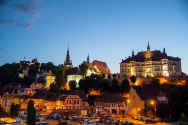 Sighioara, Tarnava Mare River in Mures County, Romania. Historic region of Transylvania