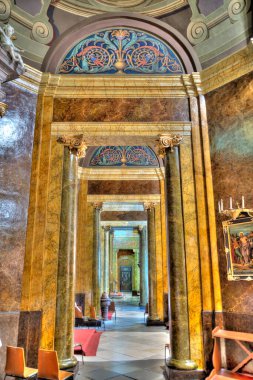 ORADEA, ROMANIA - JANUARY 27, 2018: Inside of curch in Oradea,Romania 