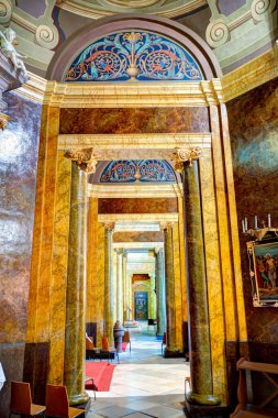 ORADEA, ROMANIA - JANUARY 27, 2018: Inside of curch in Oradea,Romania 