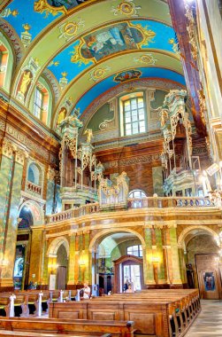 ORADEA, ROMANIA - JANUARY 27, 2018: Inside of curch in Oradea,Romania 