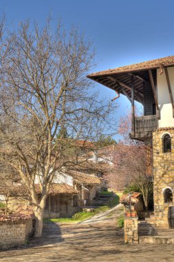 Veliko Tarnovo, Bulgaria - April 2021 : Historical center in sunny weather