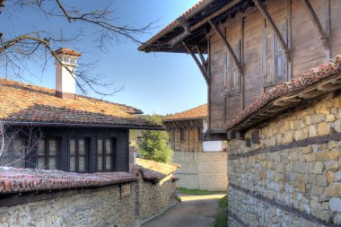 Veliko Tarnovo, Bulgaria - April 2021 : Historical center in sunny weather