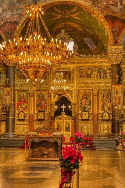 Sofia, Bulgaria - April 2021 : Historical center in sunny weather
