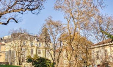 Sofia, Bulgaria - April 2021 : Historical center in sunny weather