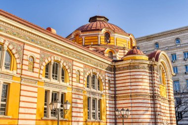 Sofia, Bulgaria - April 2021 : Historical center in sunny weather
