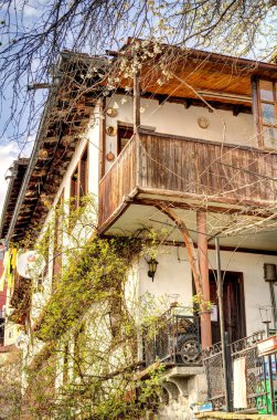 Veliko Tarnovo, Bulgaria - April 2021 : Historical center in sunny weather