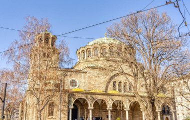 Sofia, Bulgaria - April 2021 : Historical center in sunny weather