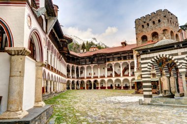 Rila, Bulgaria - April 2021 : Rila Monastery in springtime