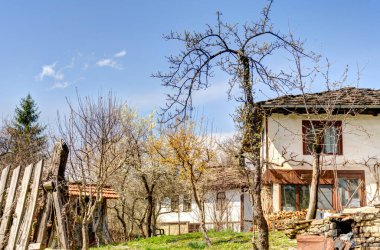 Bozhentsi, Bulgaria - April 2021: Historical village in the area of Gabrovo, is one of the most beautiful architectural reserves in Bulgaria
